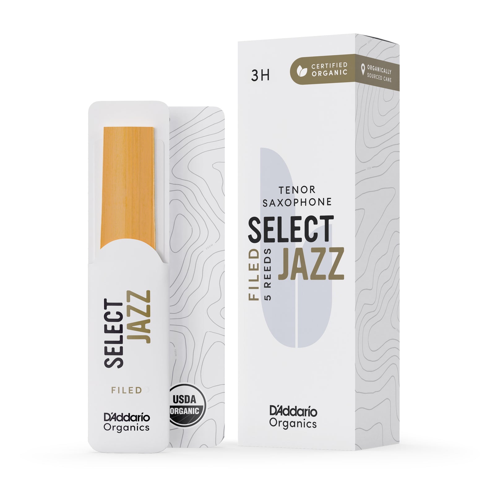 D'Addario Jazz Select Tenor Saxophone Reeds 5-Pack Size 3H