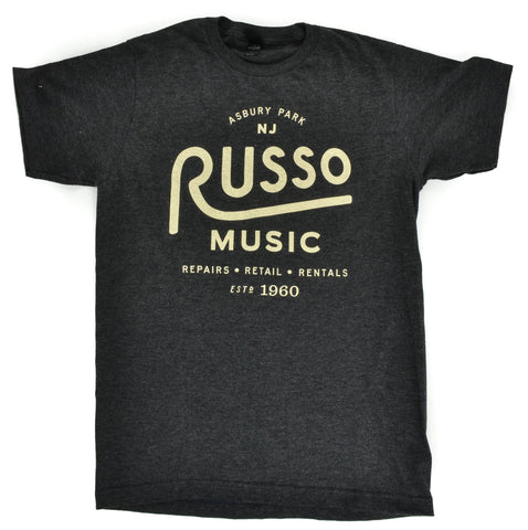 Russo Music Asbury Park 1960 Logo Baseball T - Grey / Charcoal Black Heather