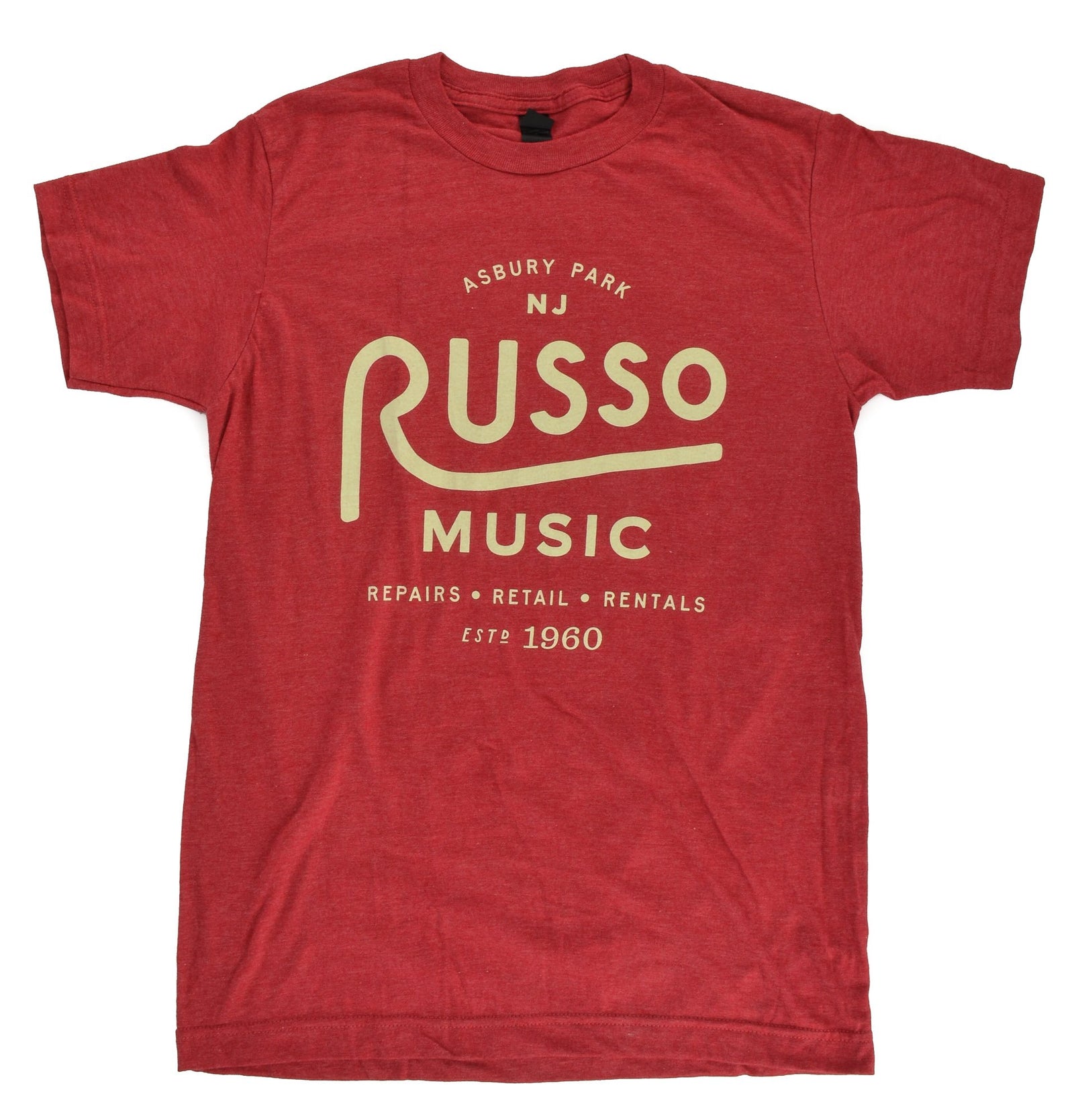 Russo Music 'Asbury Park 1960 Logo' T-Shirt - Heather Red