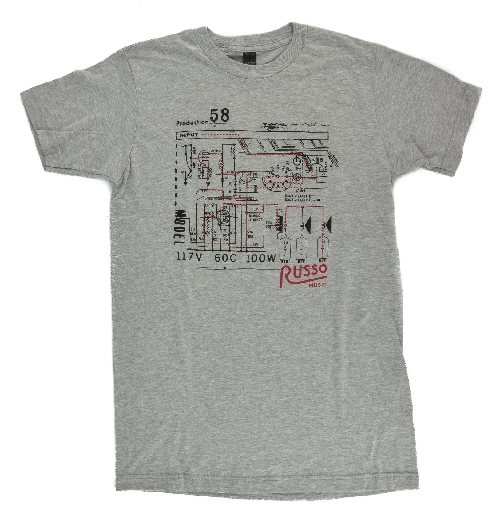 Russo Music 'Schematic' T-Shirt - Heather Grey