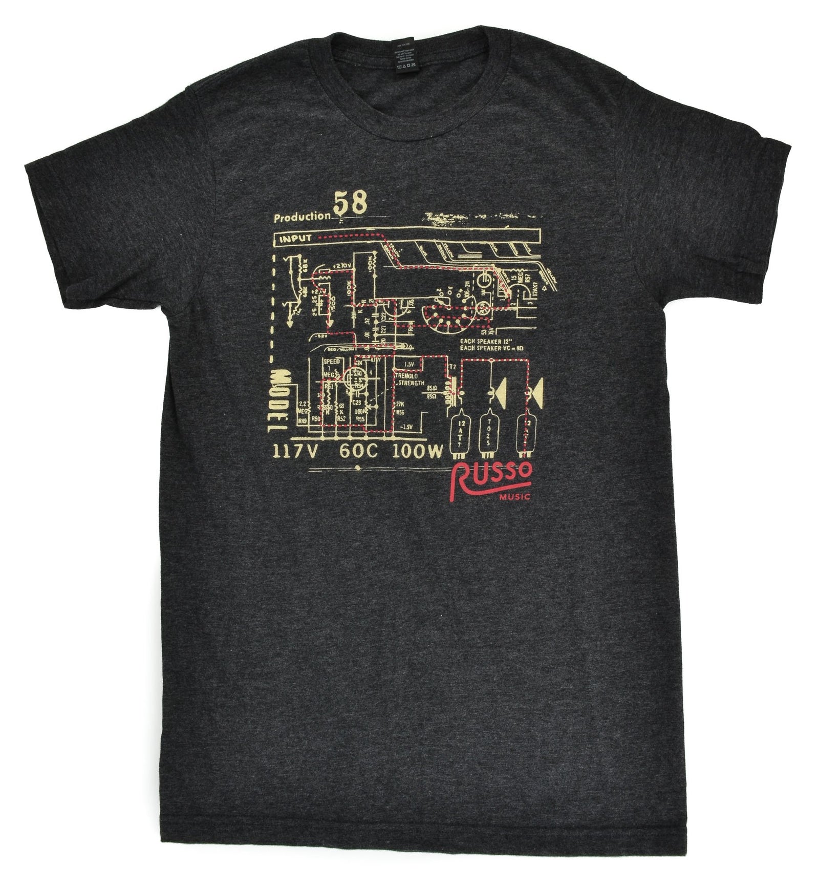 Russo Music 'Schematic' T-Shirt - Heather Graphite