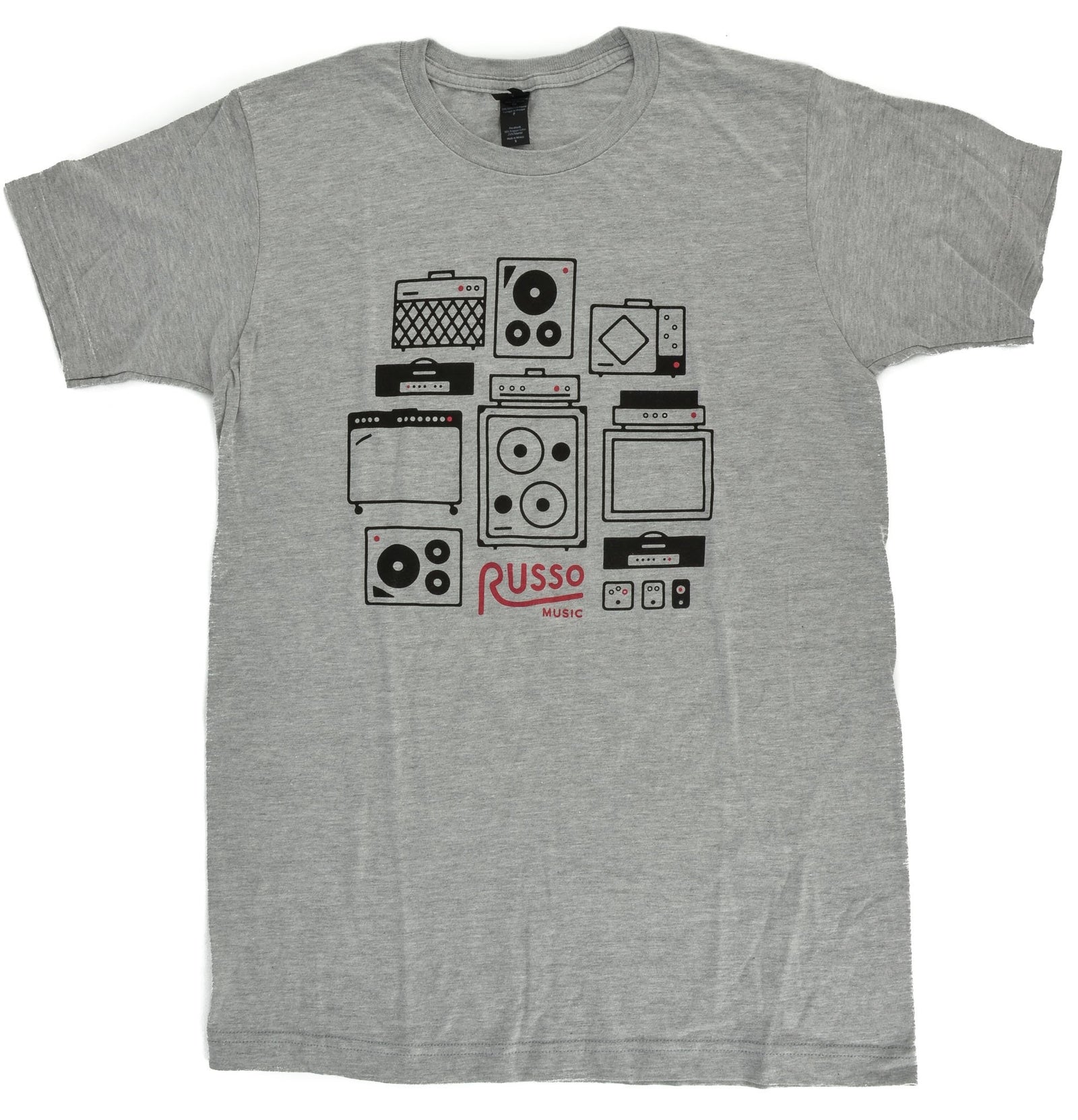 Russo Music 'Amps & Effects' T-Shirt - Heather Grey