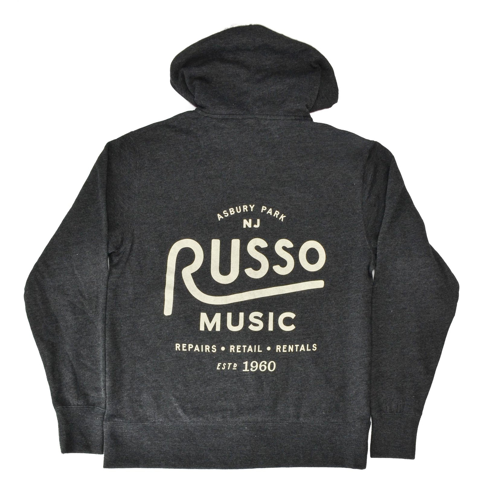 Russo Music Asbury Park 1960 Logo Hoodie - Charcoal Heather