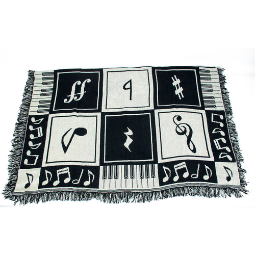 Blanket Keyboard Notes - Black & White - 46" x 60"
